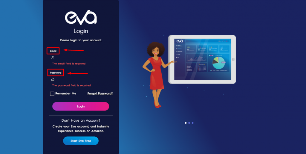 How To Link Your Amazon Account To Eva - Eva Figure 1 Required Fields