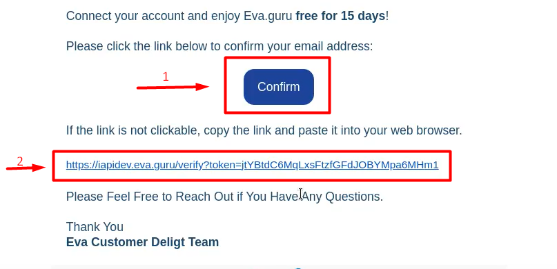 How to Add A New User to Your Existing Account - Eva Figure 3 Eva Email Confirmation 1