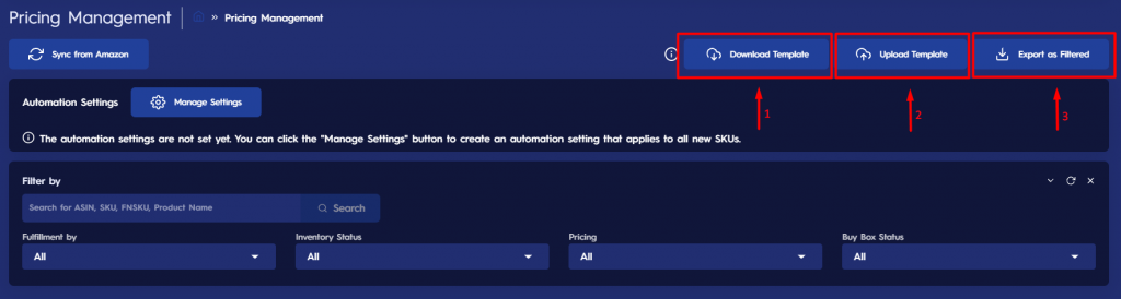 Introduction To Pricing Management - Eva Figure 4 Bulk Action Buttons On Pricing Management Page