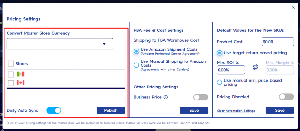 Convert Mater Store Currency
