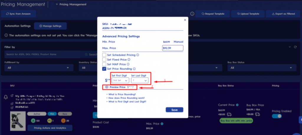 Figure 5 Required Fields For Last Digit Rounding