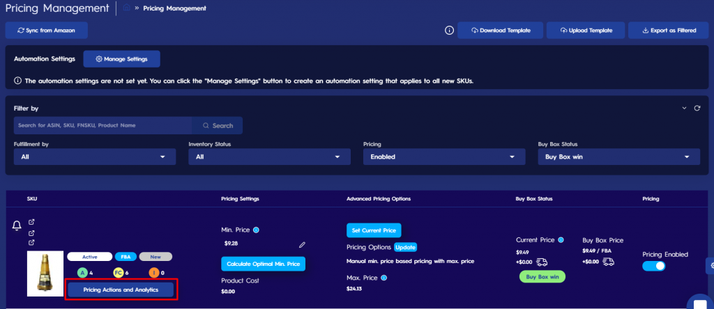 Pricing Actions Analytics