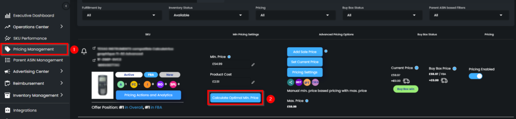 Figure 1 Calculate Optimal Minimum Price