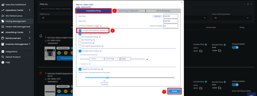 Figure 4 Advanced Pricing Settings