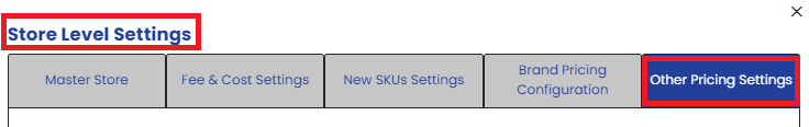 Other Pricing Settings